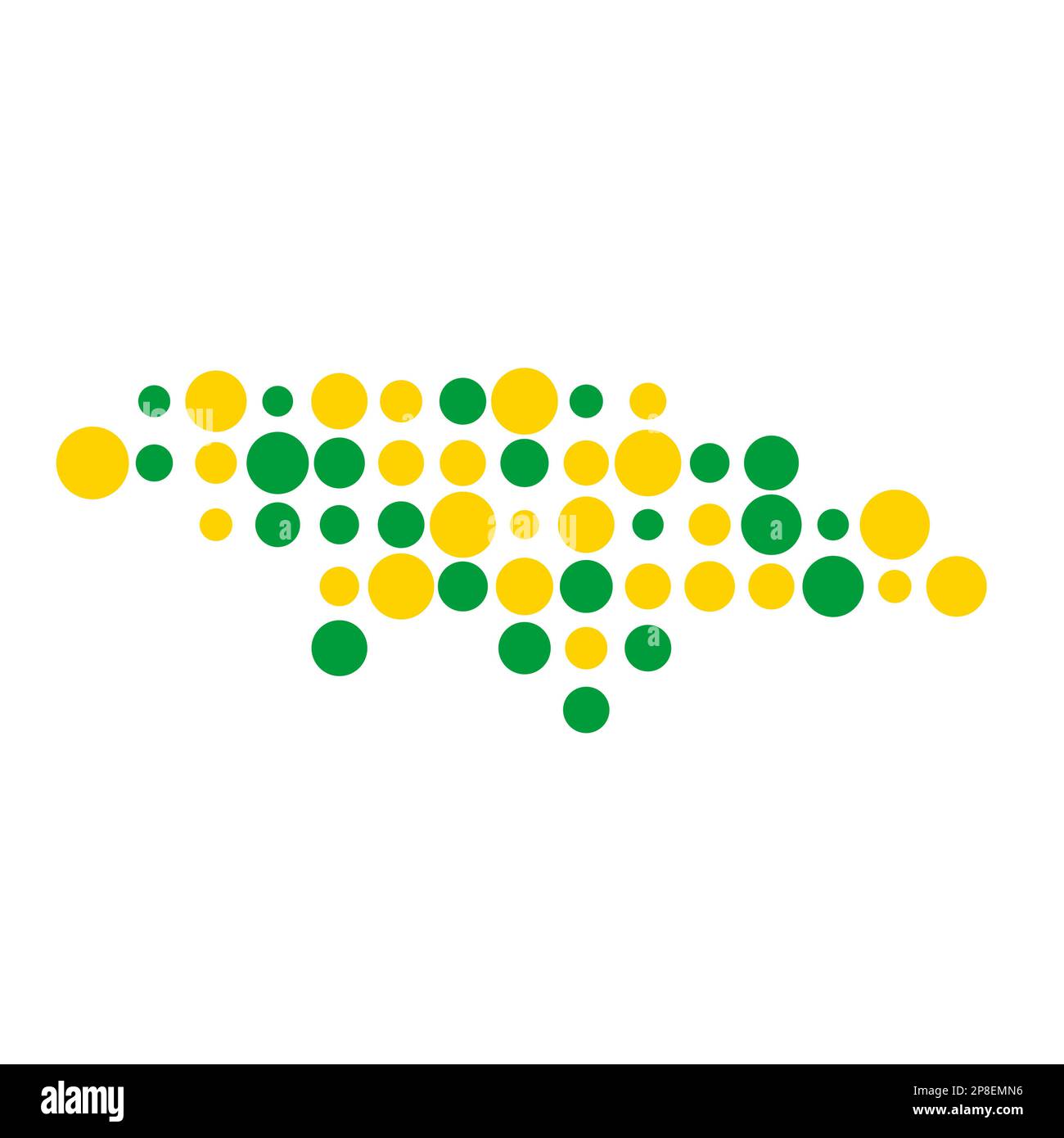 Jamaica Map Silhouette Pixelated generative pattern illustration Stock Vector