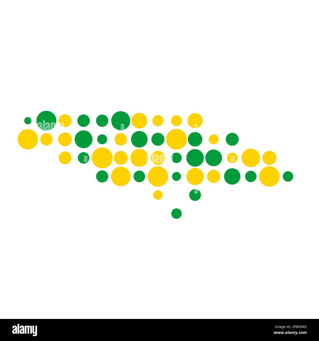 Jamaica Map Silhouette Pixelated generative pattern illustration Stock Vector