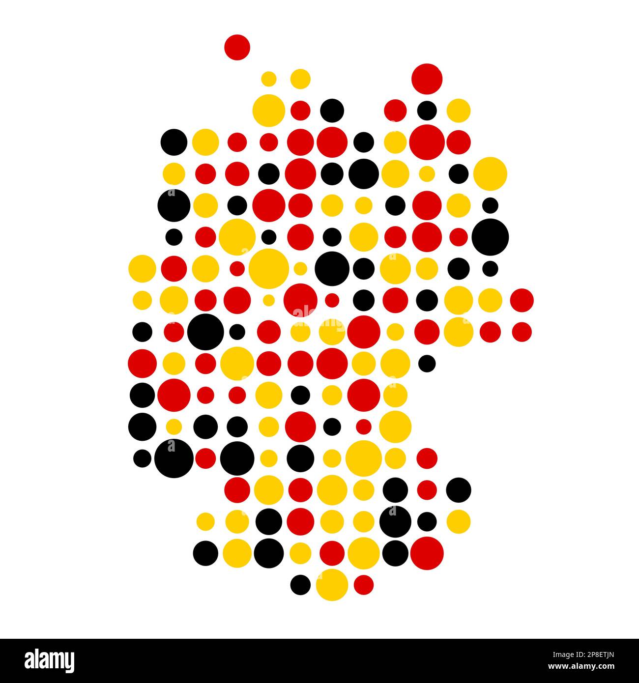 Germany Map Silhouette Pixelated generative pattern illustration Stock Vector