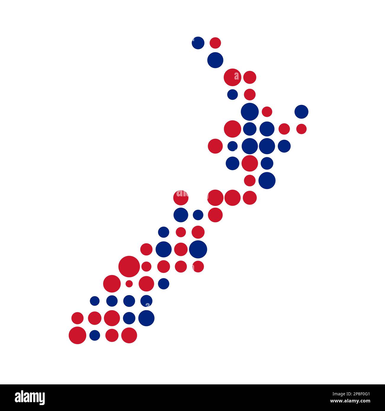 New zealand Map Silhouette Pixelated generative pattern illustration Stock Vector