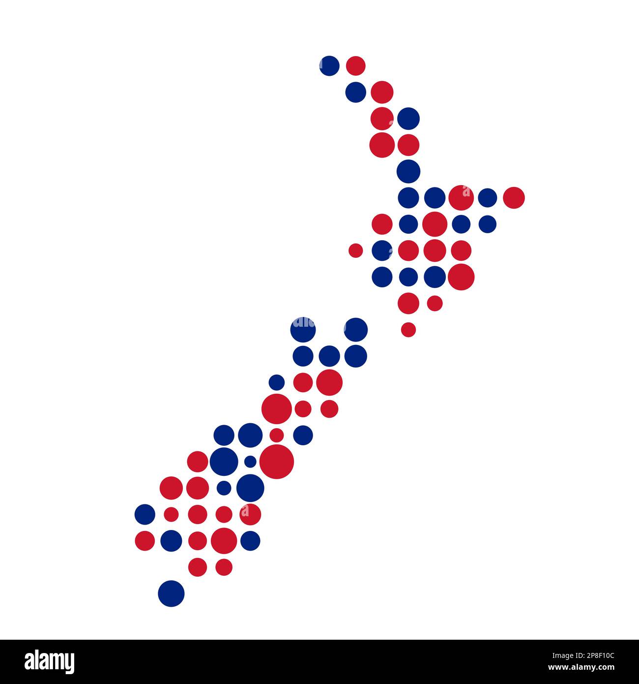 New zealand Map Silhouette Pixelated generative pattern illustration Stock Vector