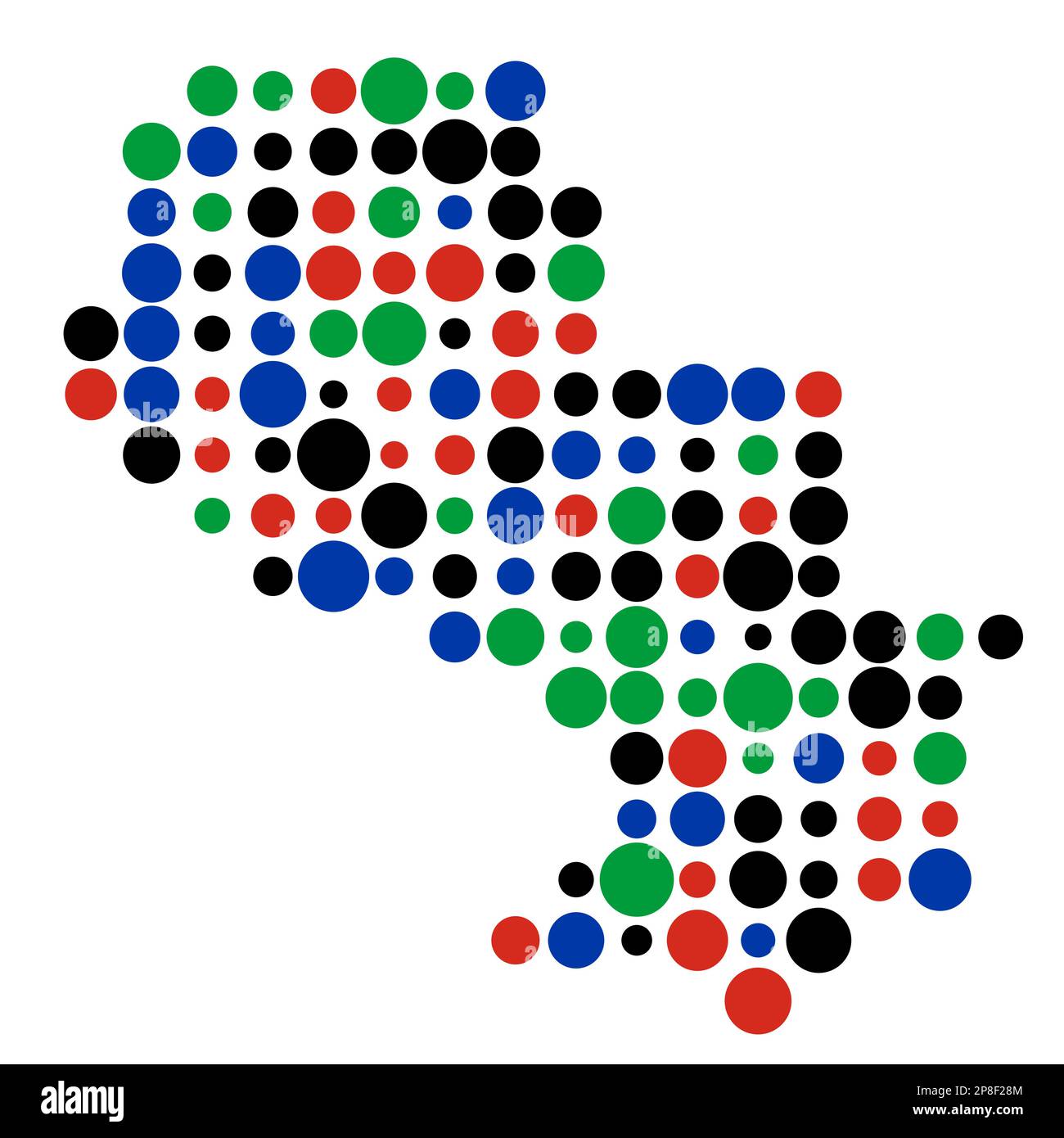 Paraguay Map Silhouette Pixelated generative pattern illustration Stock Vector