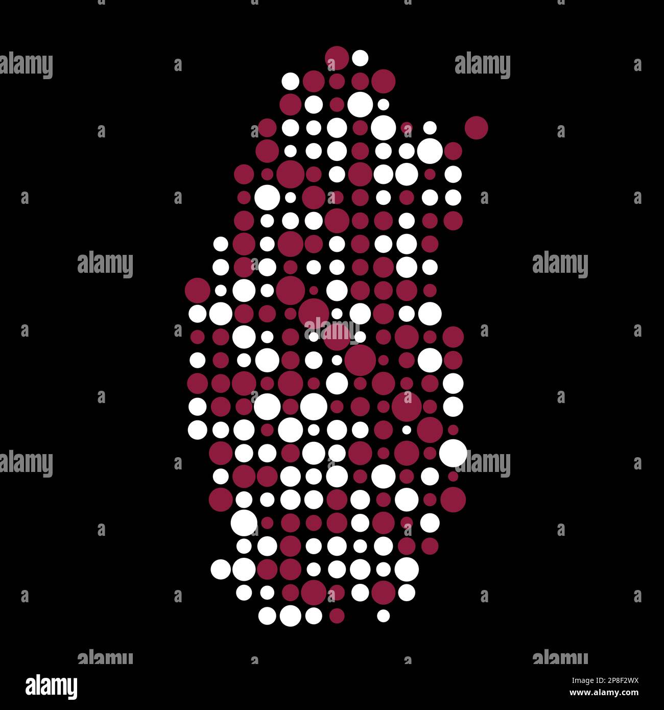 Qatar Map Silhouette Pixelated generative pattern illustration Stock ...