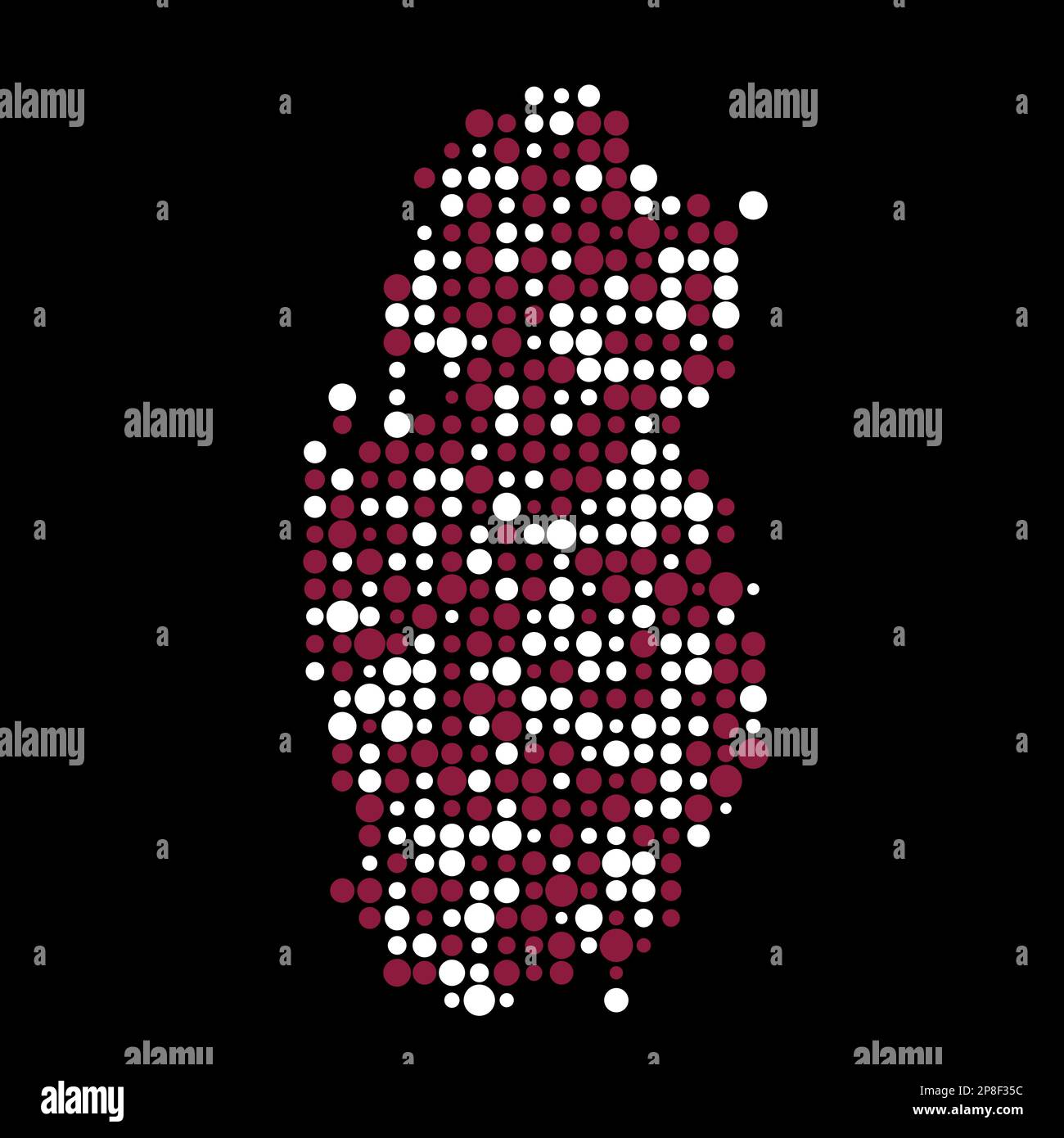 Qatar Map Silhouette Pixelated generative pattern illustration Stock ...
