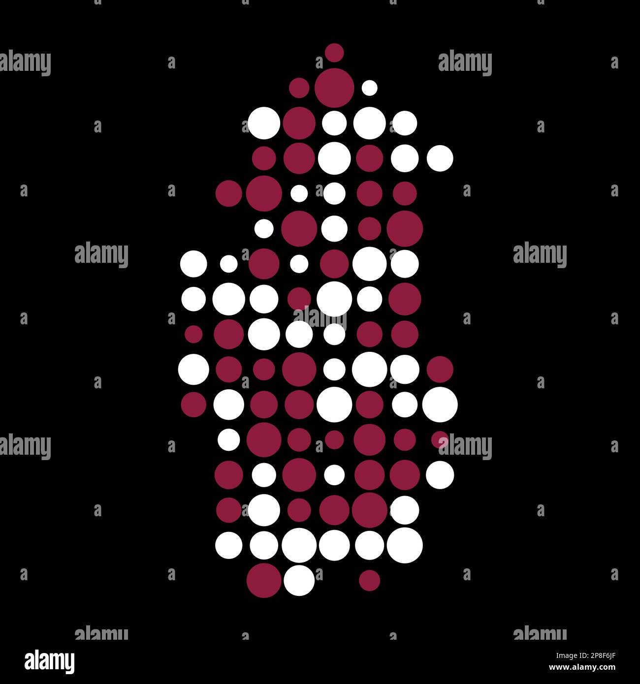 Qatar Map Silhouette Pixelated generative pattern illustration Stock ...