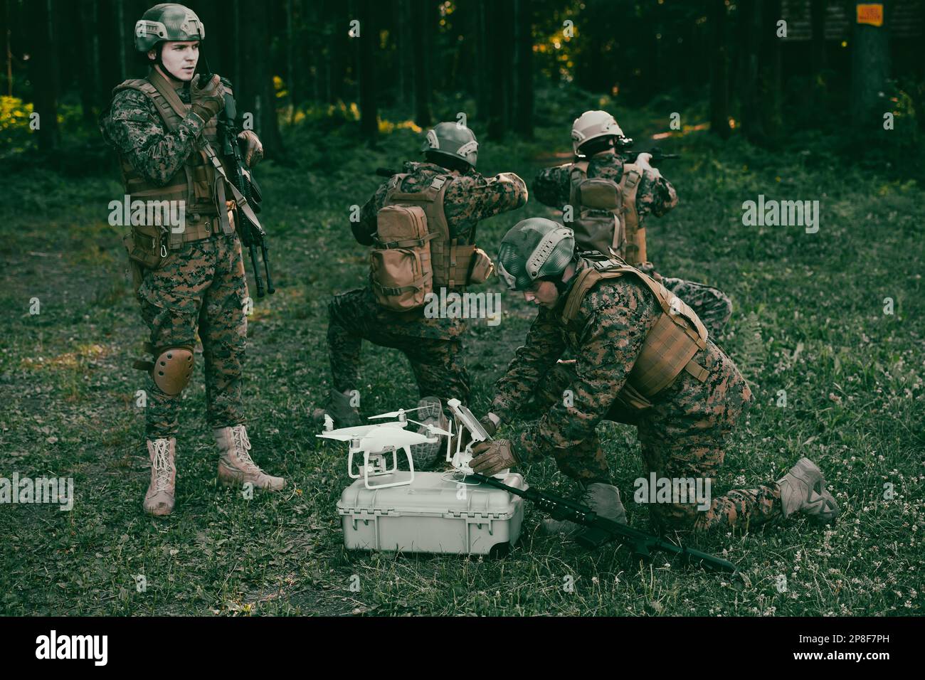 Modern Warfare Soldiers Squad are Using Drone for Scouting and