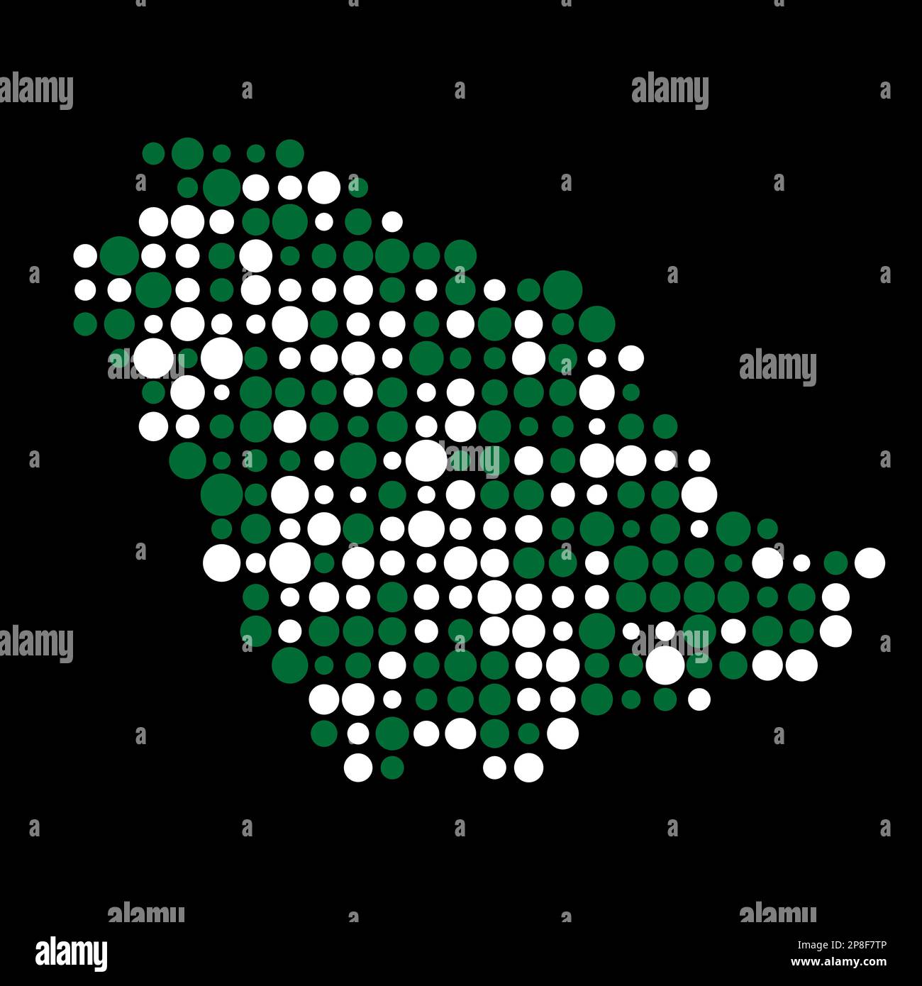 Saudi arabia Map Silhouette Pixelated generative pattern illustration Stock Vector