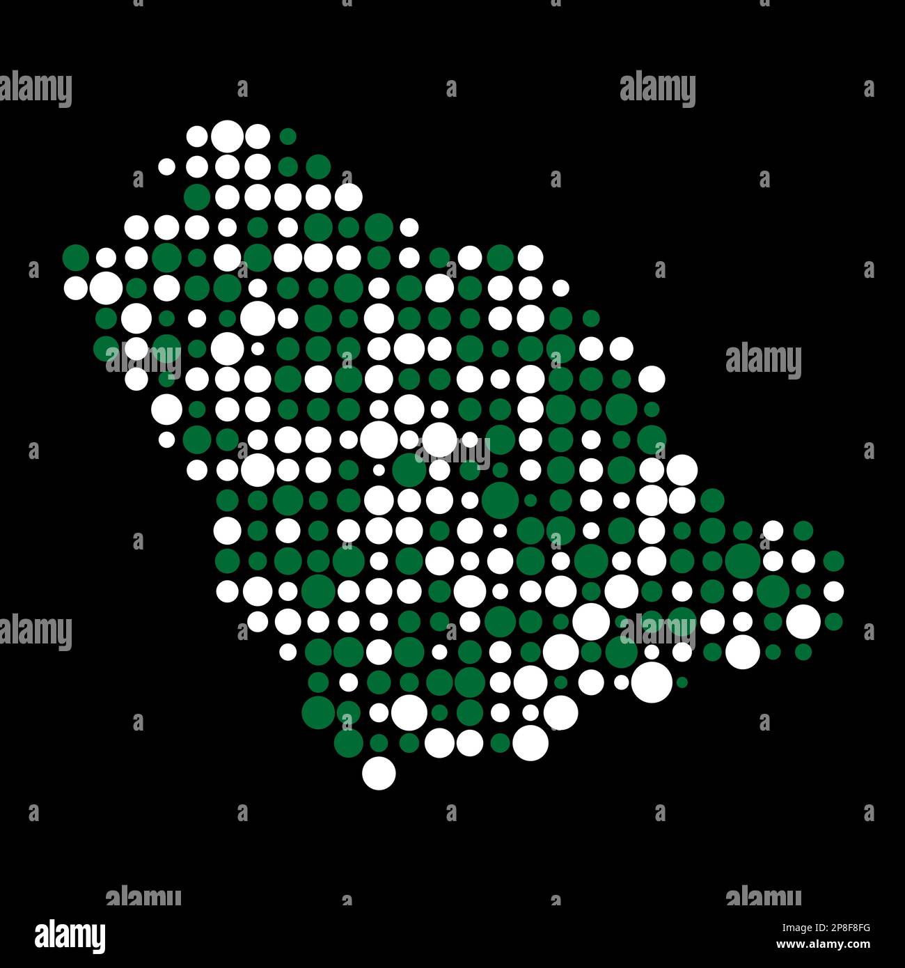Saudi arabia Map Silhouette Pixelated generative pattern illustration Stock Vector