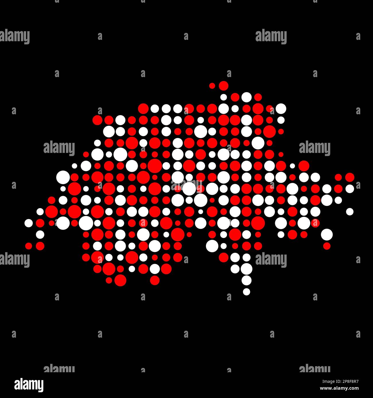Switzerland Map Silhouette Pixelated generative pattern illustration Stock Vector