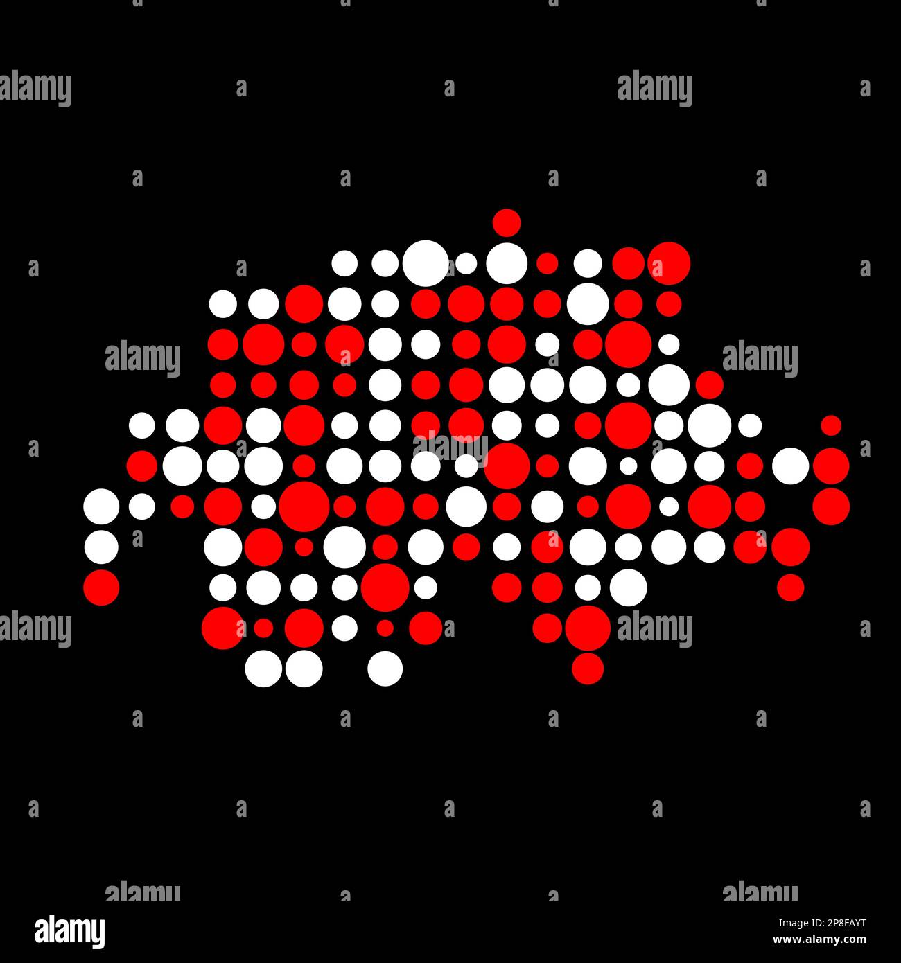 Switzerland Map Silhouette Pixelated generative pattern illustration Stock Vector