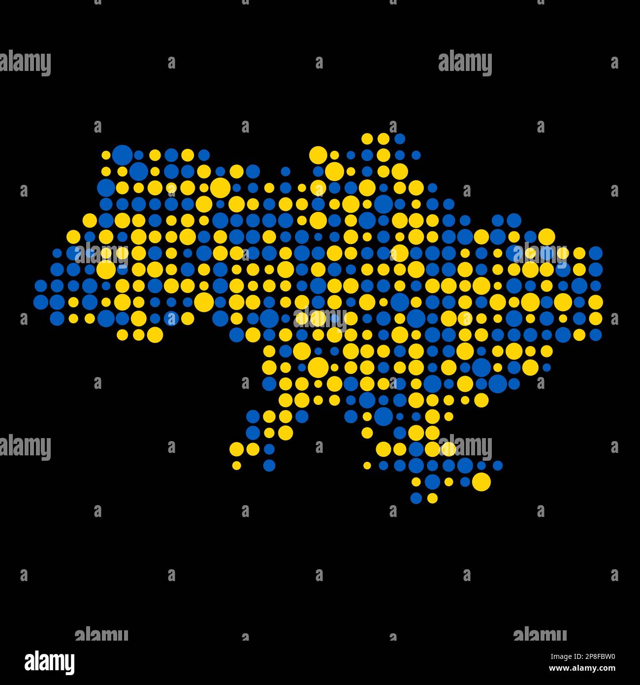 Ukraine Map Silhouette Pixelated generative pattern illustration Stock Vector