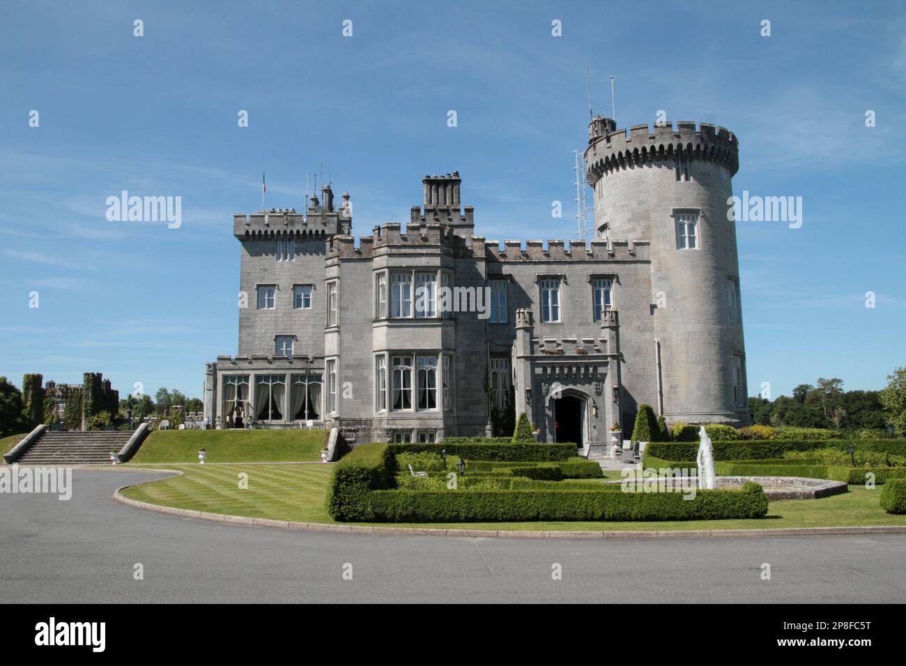 Front view of beautiful Dromoland Castle Hotel in Newmarket On