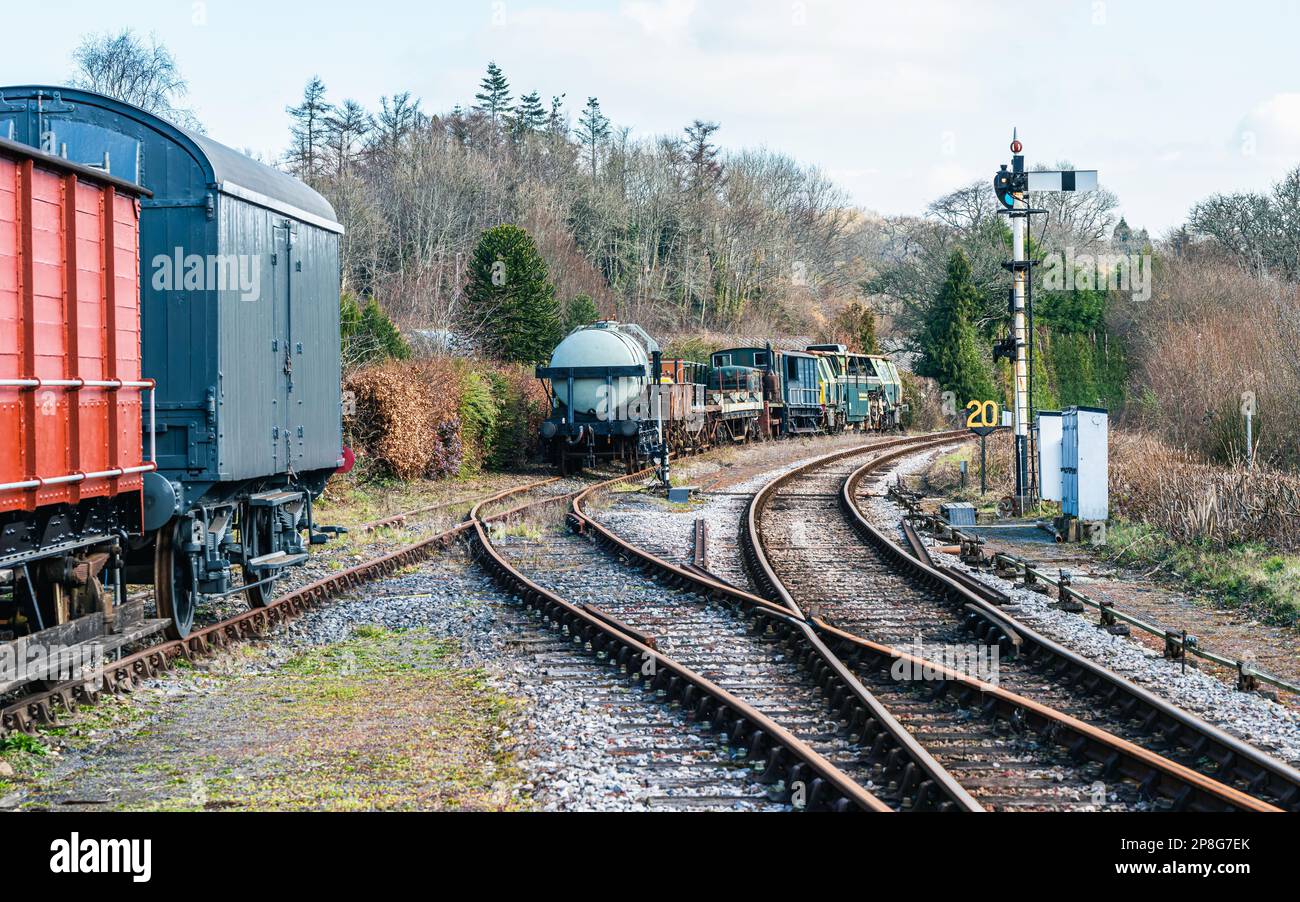 South Devon Railway Trust in Staverton - English Village, Totnes, Devon, England, UK Stock Photo
