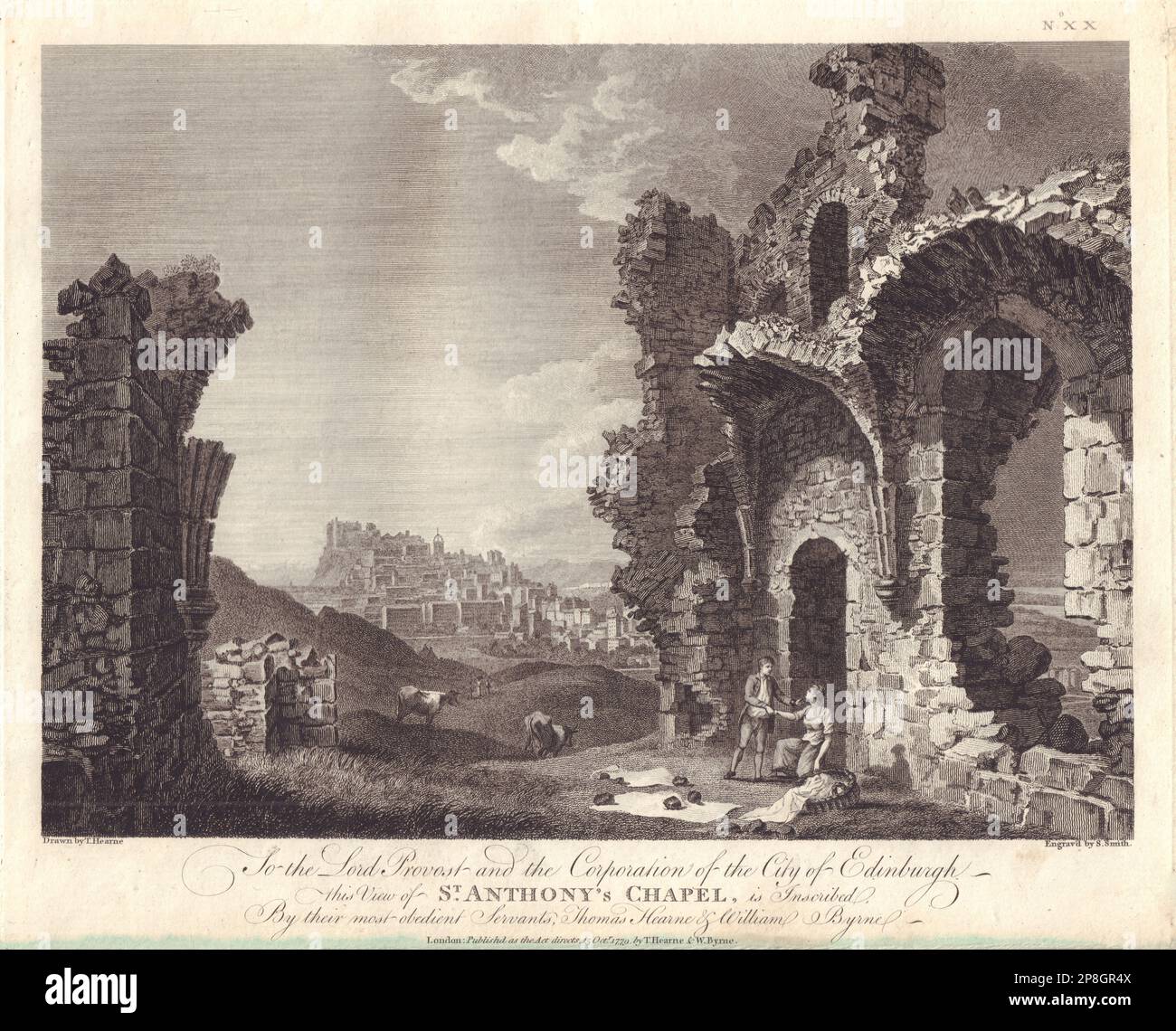 St. Anthony's Chapel, Edinburgh, Scotland. GROSE 1779 old antique print Stock Photo