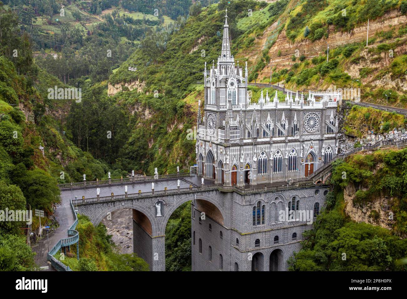 Las Lajas Sanctuary in Colombia Stock Photo