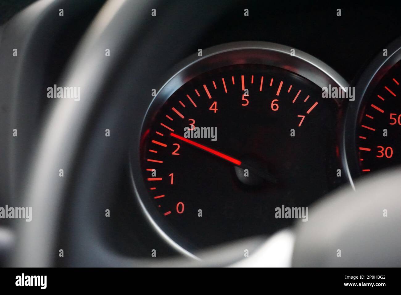 Car speedometer while driving a car Stock Photo Alamy
