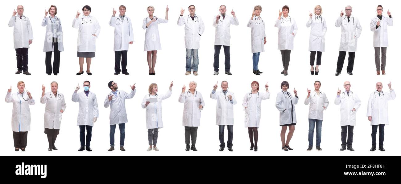 group of doctors in full length isolated on white Stock Photo - Alamy
