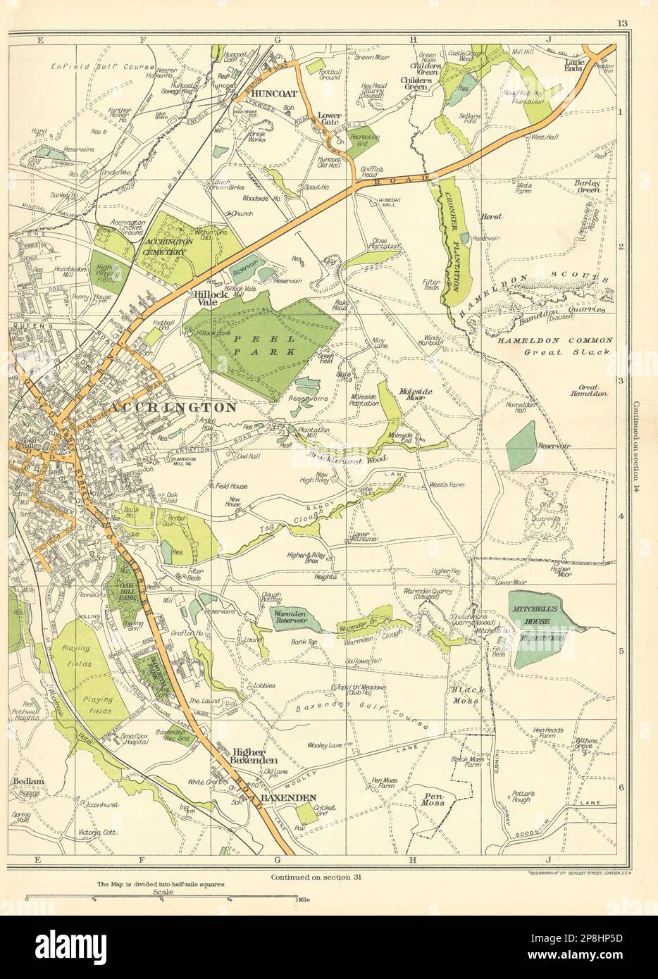 ACCRINGTON Huncoat Higher Baxenden Black Moss Bedlam 1935 old vintage