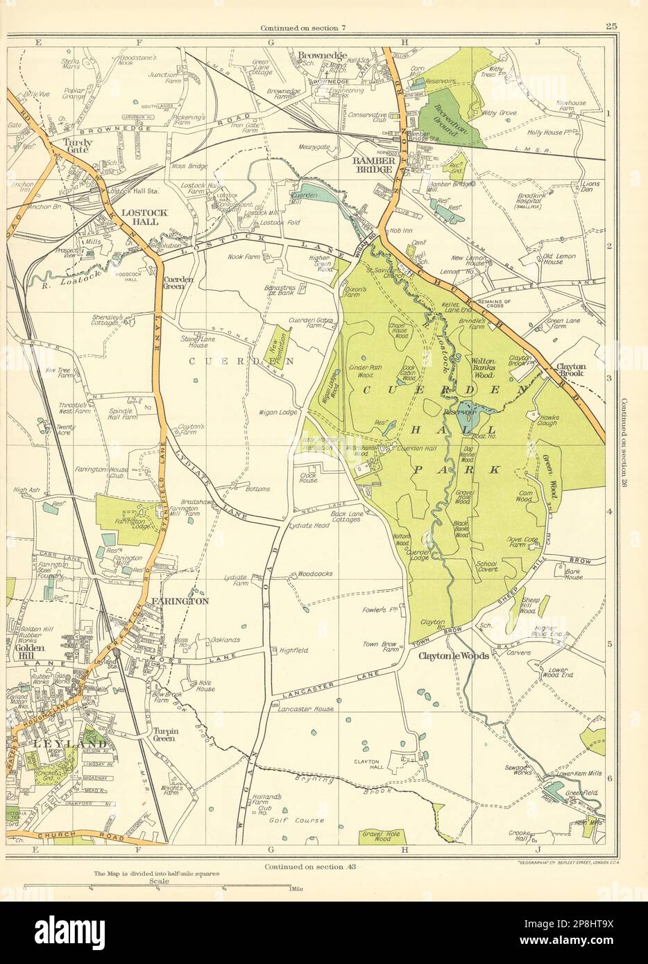 LANCASHIRE Tardy Gate Lostock Hall Bamber Bridge Farington Leyland 1935