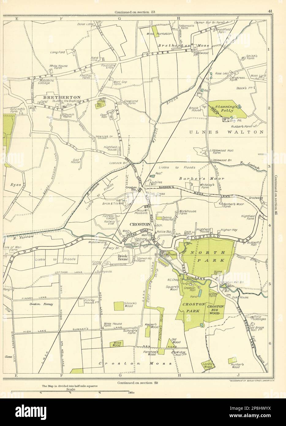 LANCASHIRE North Park Croston Park Bretherton Croston Ulnes Walton 1935