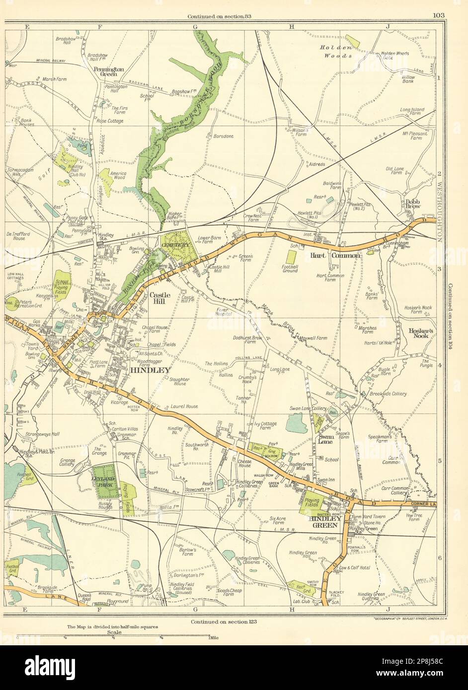 LANCS Hindley Green Castlehill Hart Common Castle Hill Westhoughton