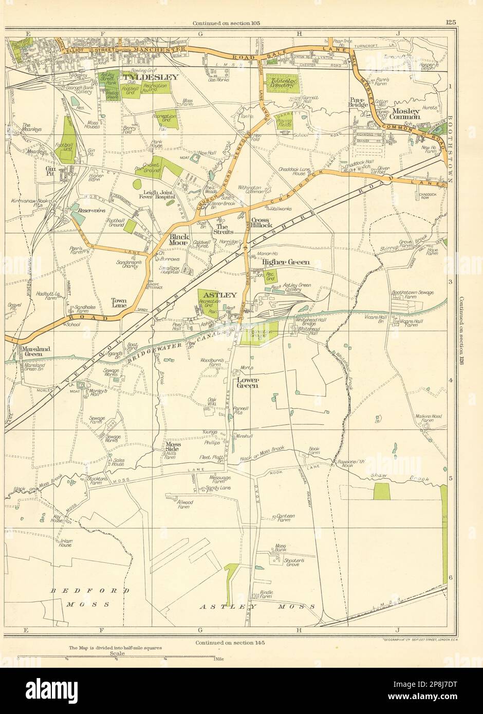 LANCASHIRE Bedford Moss Astley Moss Lower Green Astley Tyldesley 1935