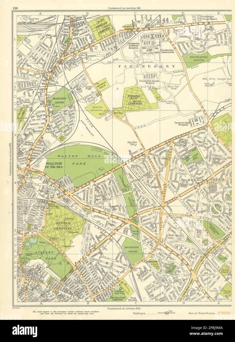 LIVERPOOL Walton On The Hill Clubmoor Fazakerley Norris Green Anfield 1935 map Stock Photo Alamy
