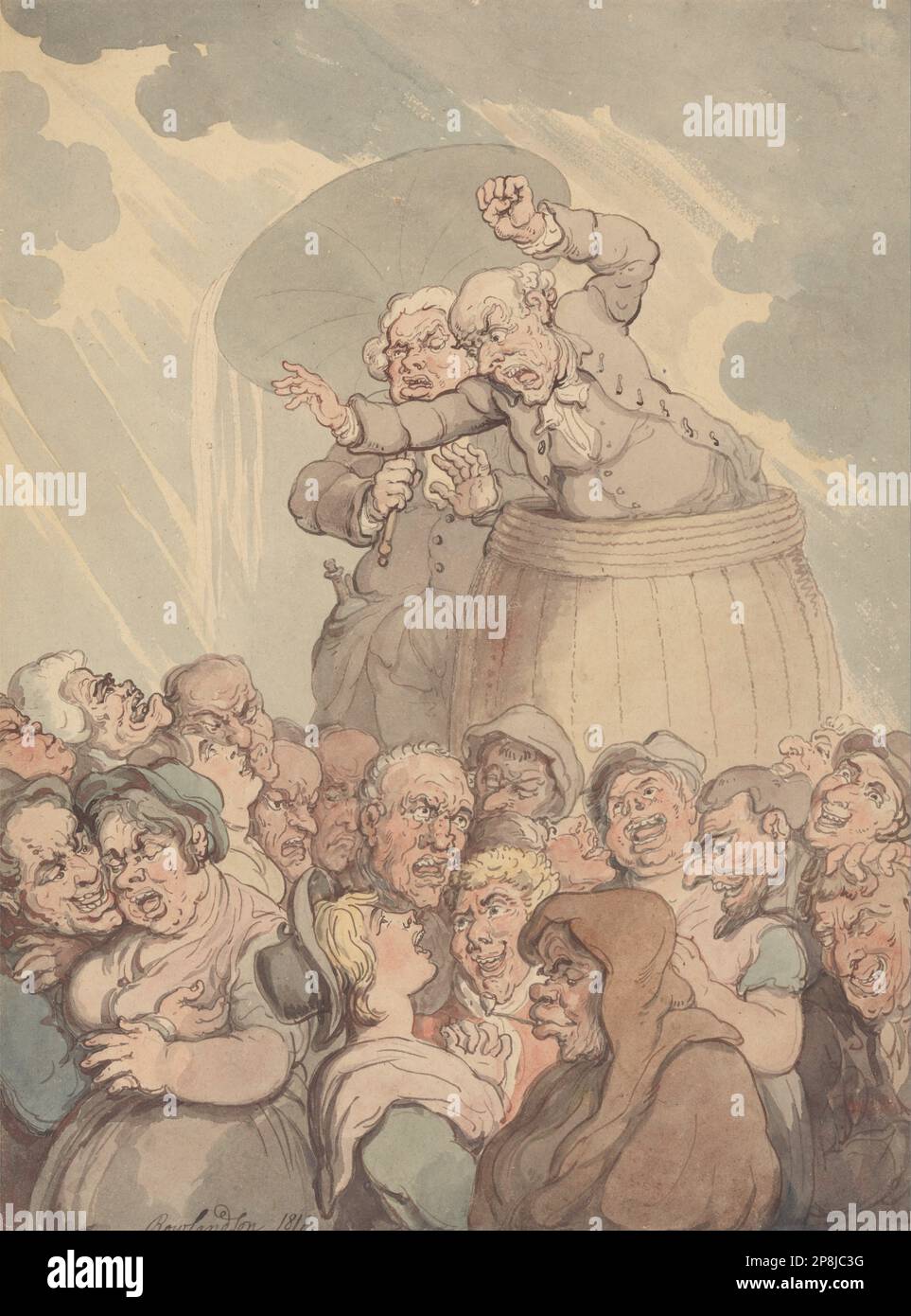 A Tub Thumper between 1817 and 1820 by Thomas Rowlandson Stock Photo