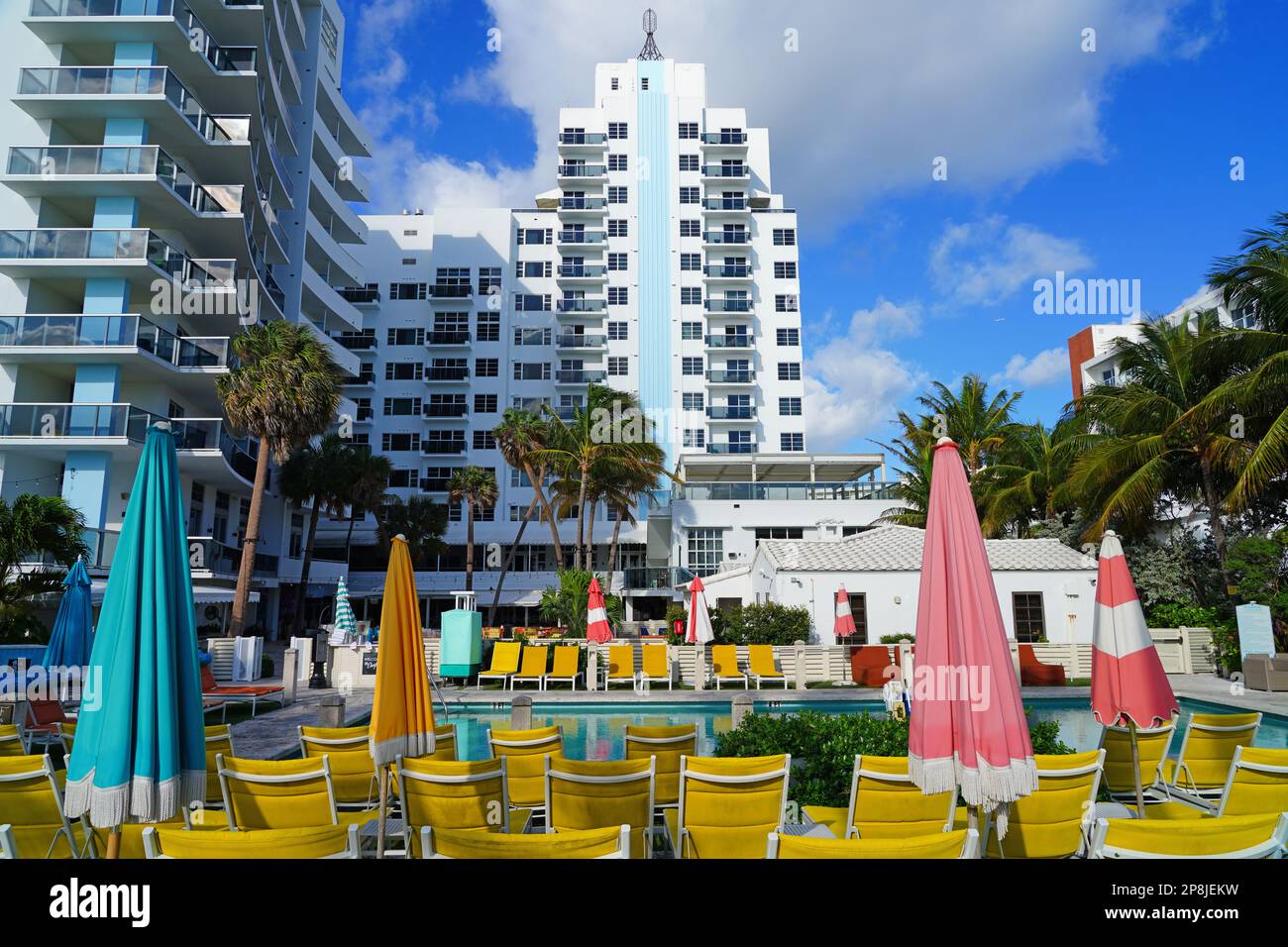 MIAMI BEACH, FL 15 FEB 2023 View of the Confidante, an oceanfront
