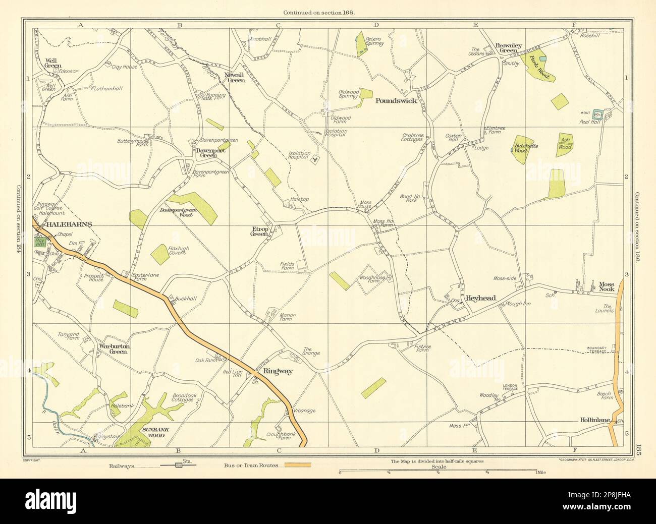 CHESHIRE Halebarns Davenport Ringway Heyhead Warburton Moss Nook 1935
