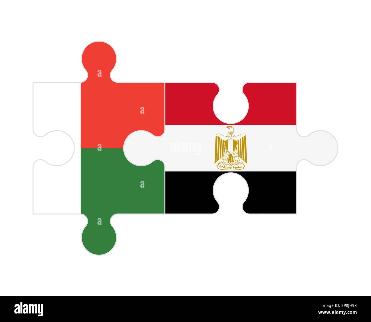 Connected puzzle of flags of Madagascar and Egypt, vector Stock Vector ...