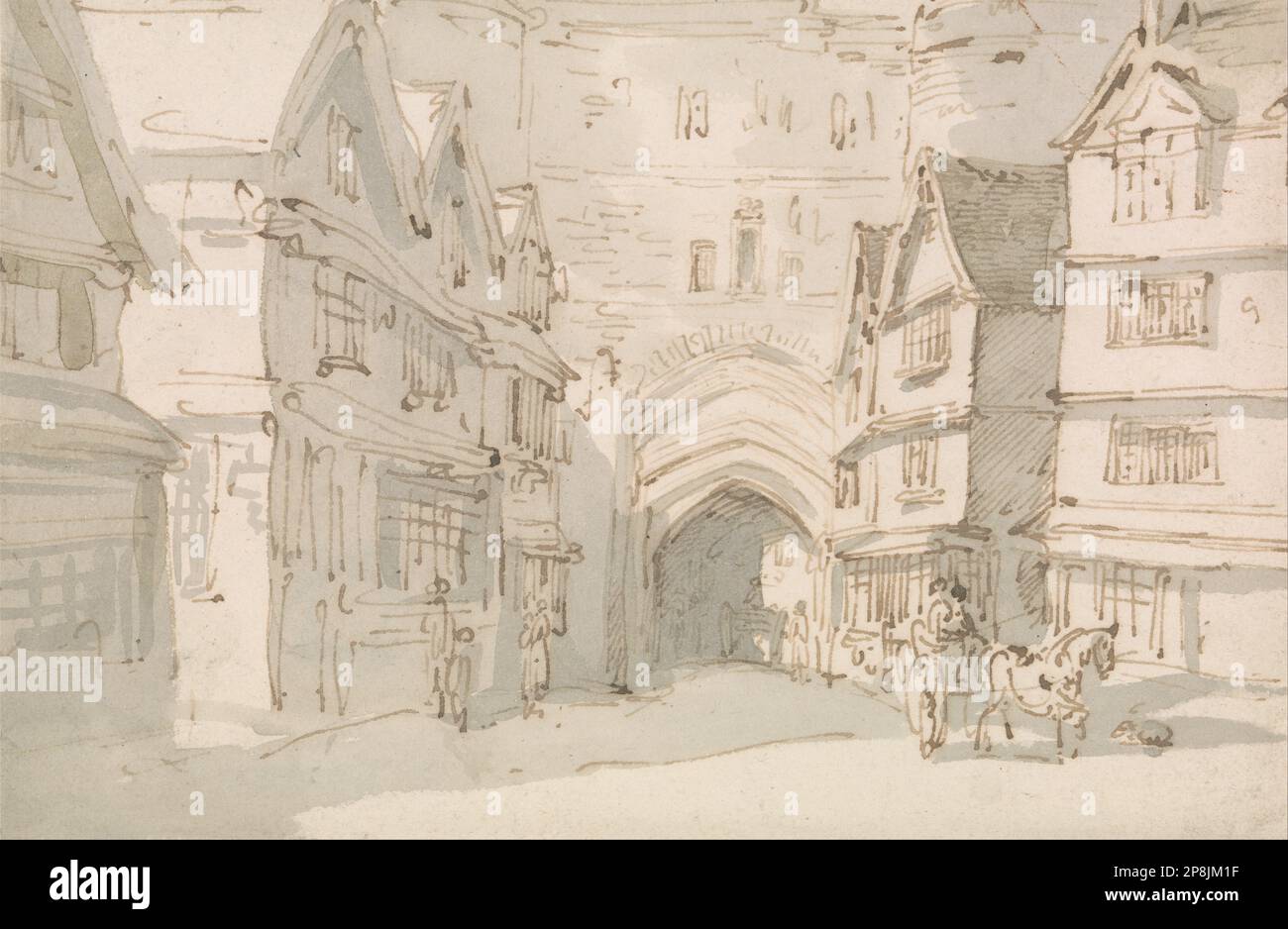 The South Gate, Exeter by Thomas Rowlandson Stock Photo - Alamy