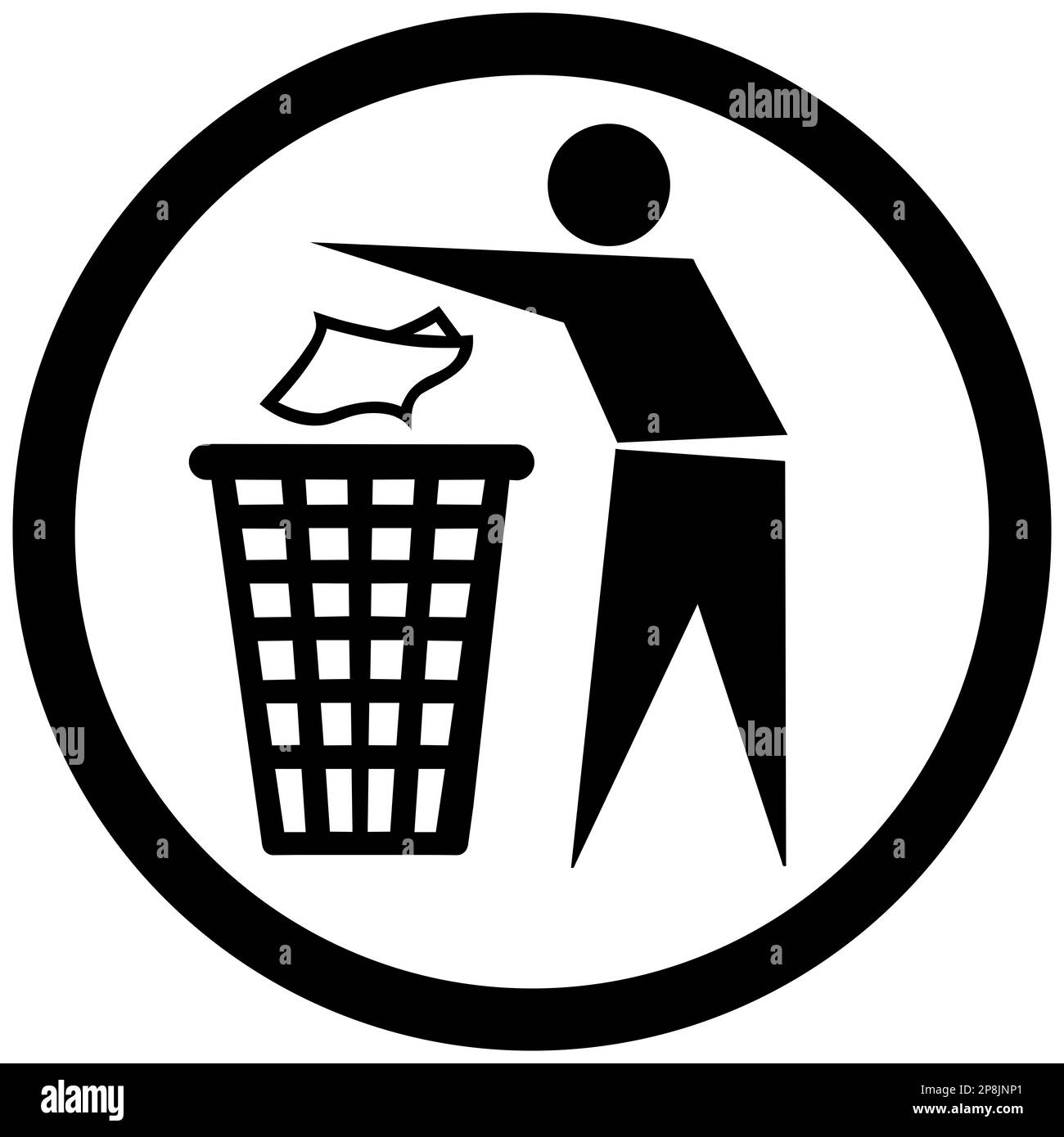 Put rubbish in bin sign Stock Photo Alamy