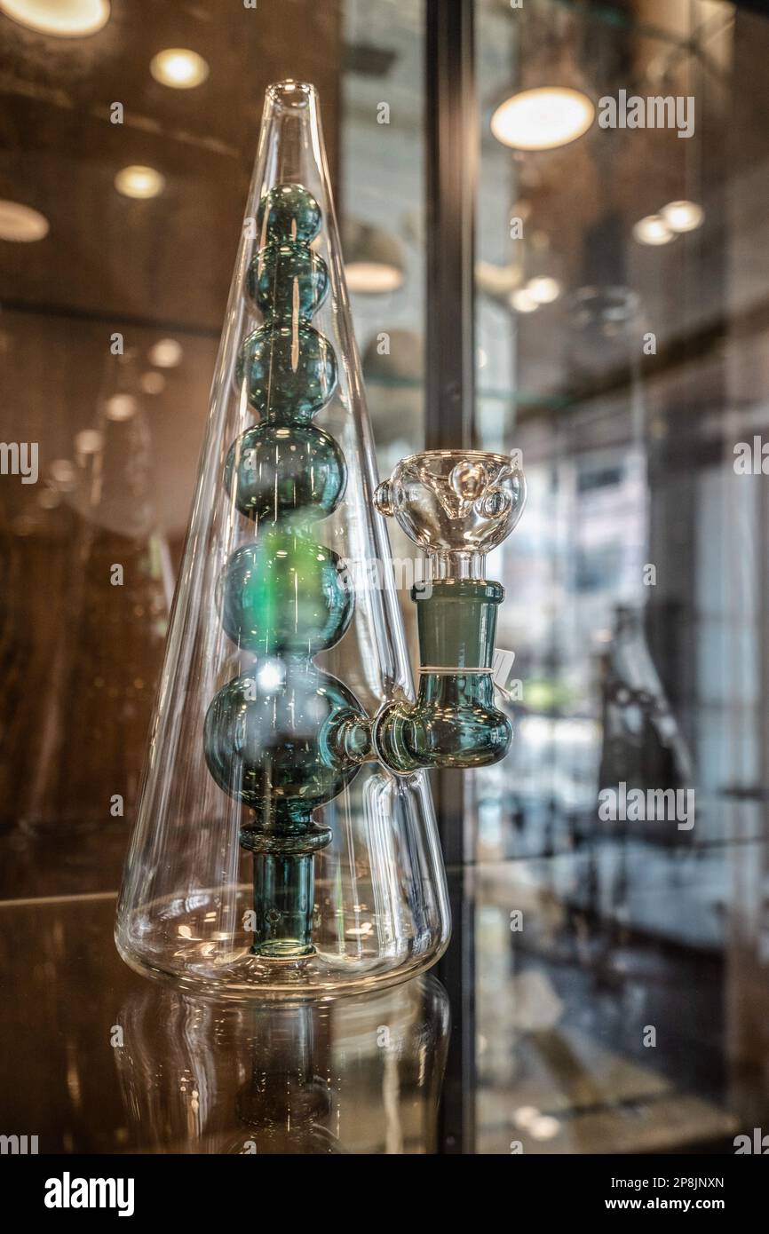 Bangkok, Thailand. 07th Mar, 2023. One of the luxury water pipes, seen