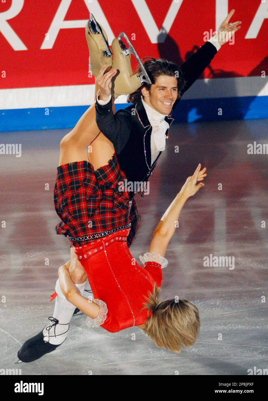 Sinead Kerr and John Kerr of Britain perform during the Exhibition of