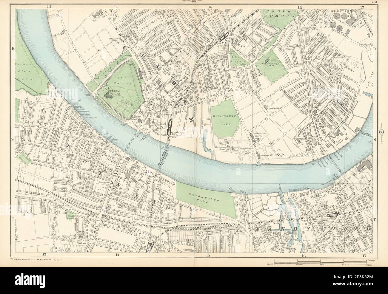 FULHAM & PUTNEY Wandsworth Sands End East Putney Parsons Green 1900 old