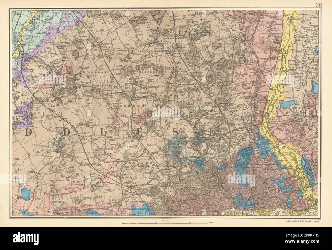 NW LONDON GEOLOGICAL Westminster Islington Brent Ealing Camden.BACON