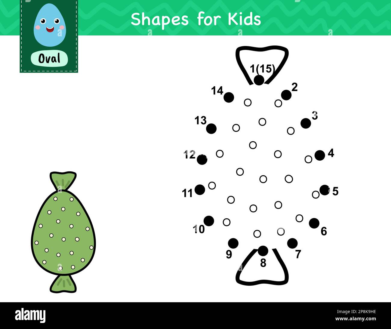 Connect the dots and draw a candy. Dot to dot number game for kids
