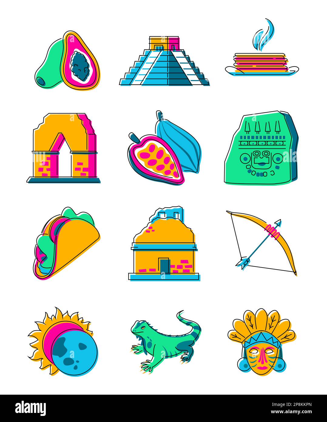 Aztec food history Stock Vector Images - Alamy