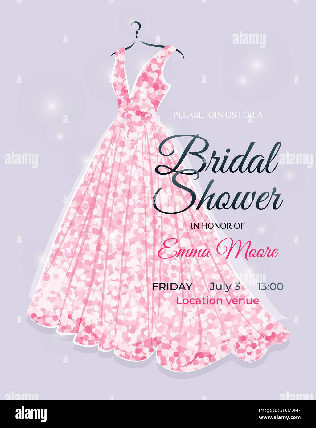 Bridal Shower invitation card with wedding dress Stock Vector Image \u0026 Art -  Alamy, image size:1025x1390
