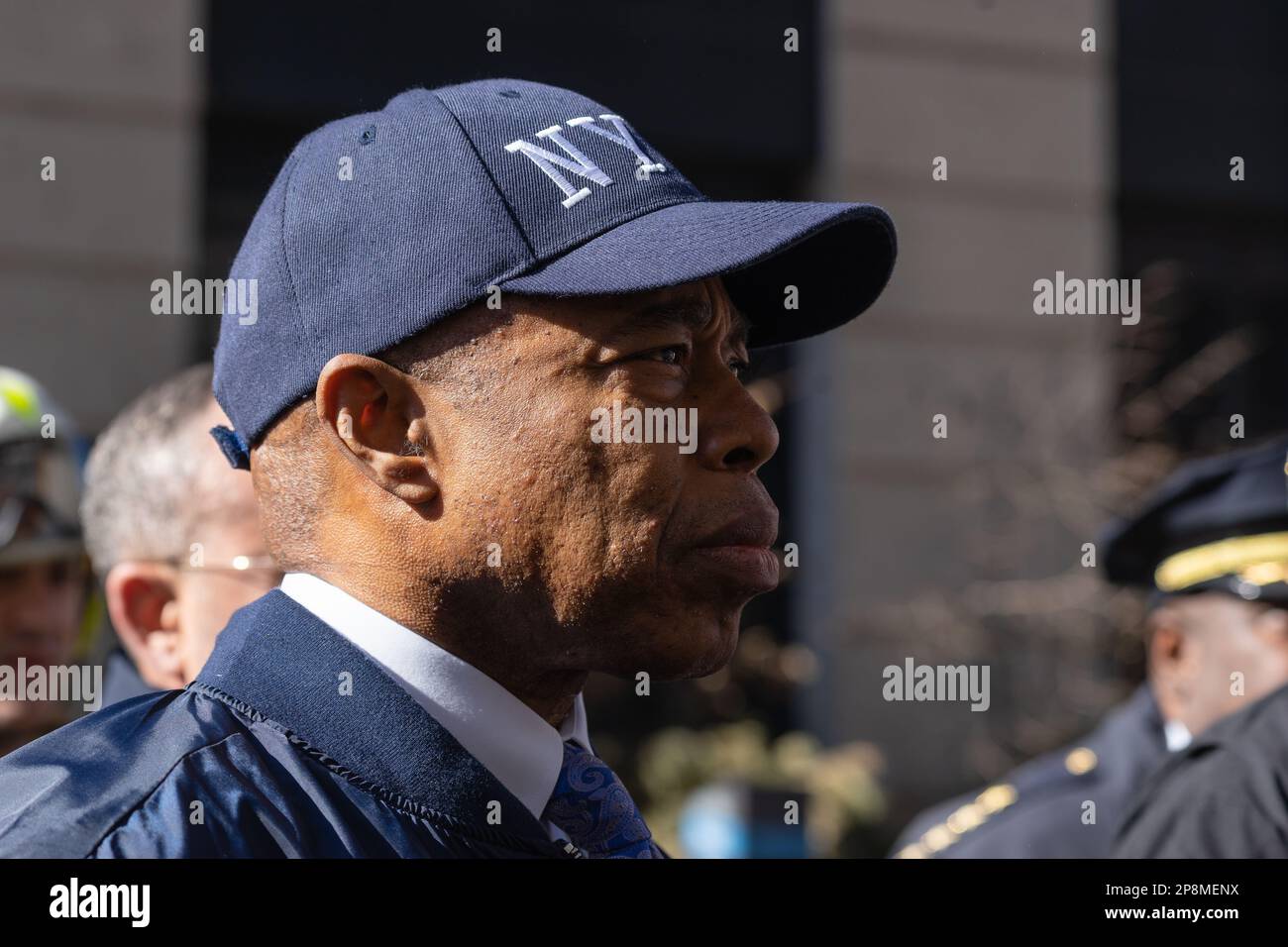 New York City, USA. 07th Mar, 2023. NYC Mayor Eric Adams arrives at the ...