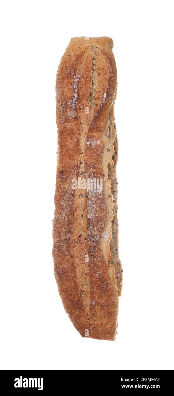 Tasty buckwheat baguette isolated on white. Fresh bread Stock Photo Alamy