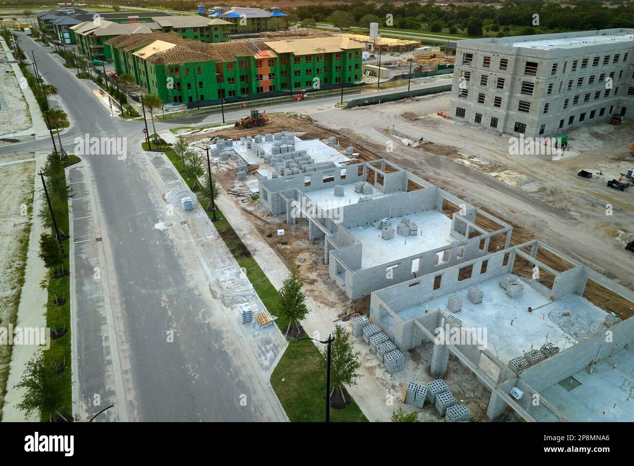 Development of residential housing in american suburbs. Unfinished
