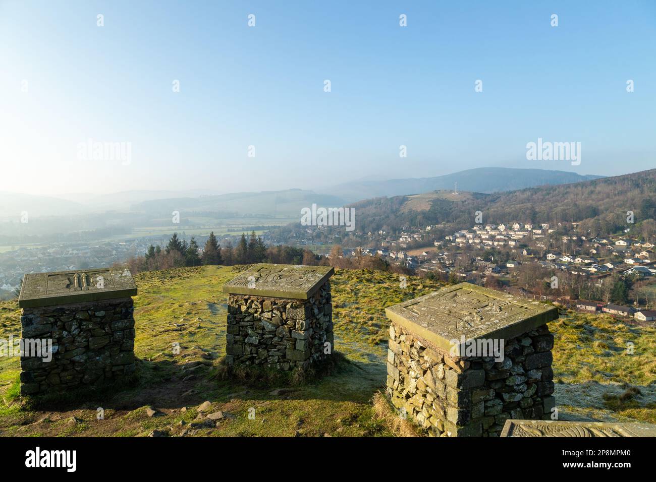Pirn fort and iron age settlement above Innerleithen, Scotland Stock Photo