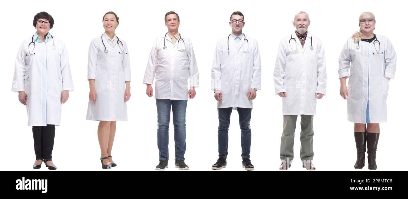 group of doctors in full length isolated on white Stock Photo - Alamy