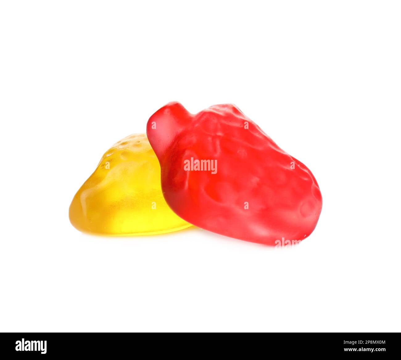 Tasty jelly fruit shaped candies on white background Stock Photo - Alamy