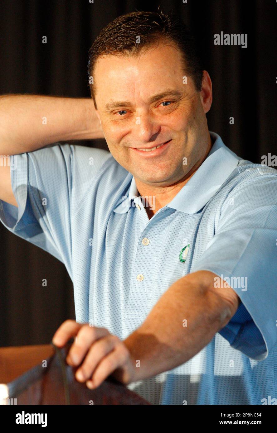 Fired Kentucky basketball coach Billy Gillispie scratches his head during a  news conference at the Marriott Griffin Gate Resort in Lexington, Ky., on  Saturday, March 28, 2009. (AP Photo/ James Crisp Stock