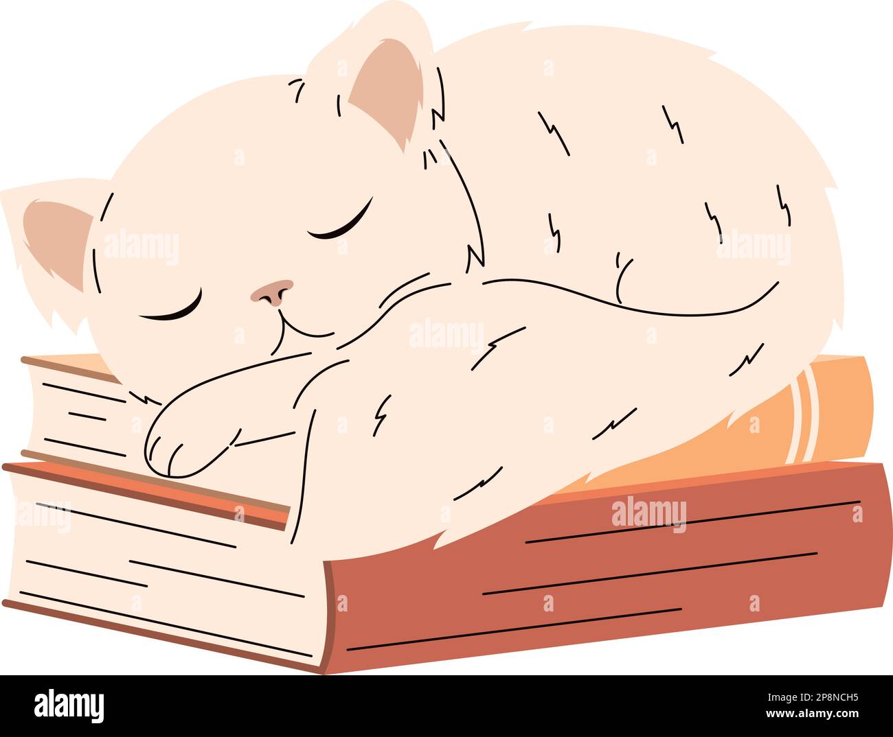 cat sleeping in books character Stock Vector Image & Art - Alamy