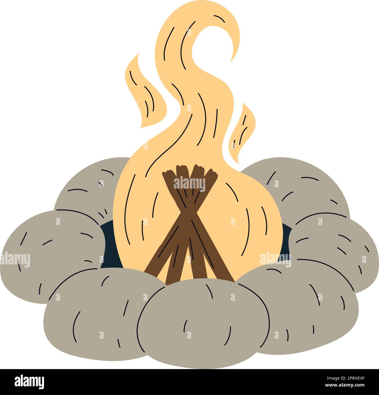 Campfire stones Stock Vector Images - Alamy