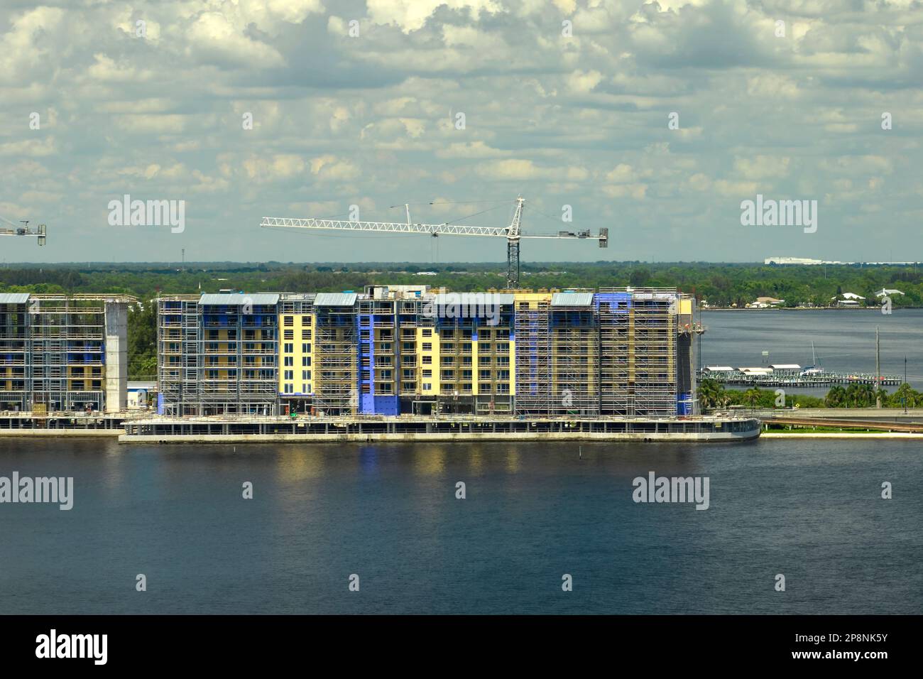 Tower cranes and frame structure of high residential apartment